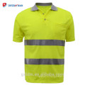 Пользовательский класс 2 рабочая одежда сетки одежды Привет-vis безопасности T-рубашка желтый коротким рукавом отражающей высокая видимость рубашки поло 